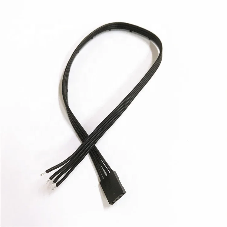 OEM black flat cable JR Futaba/Dupont 4P connector 24awg 4 core 30cm