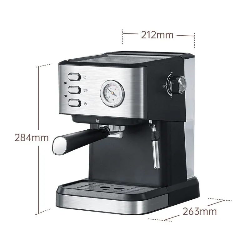 Nice & Simple 20Bar semi-automatic Espresso Maker with high-pressure steam Stainless Steel Household Coffee Machine