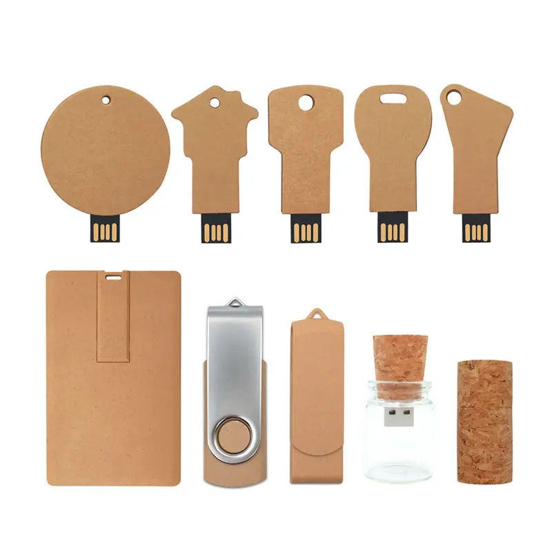 Custom Logo Eco friendly Paper recycled Usb 2.0 Sticks 128gb 64gb 32gb Credit Card usb flash drive