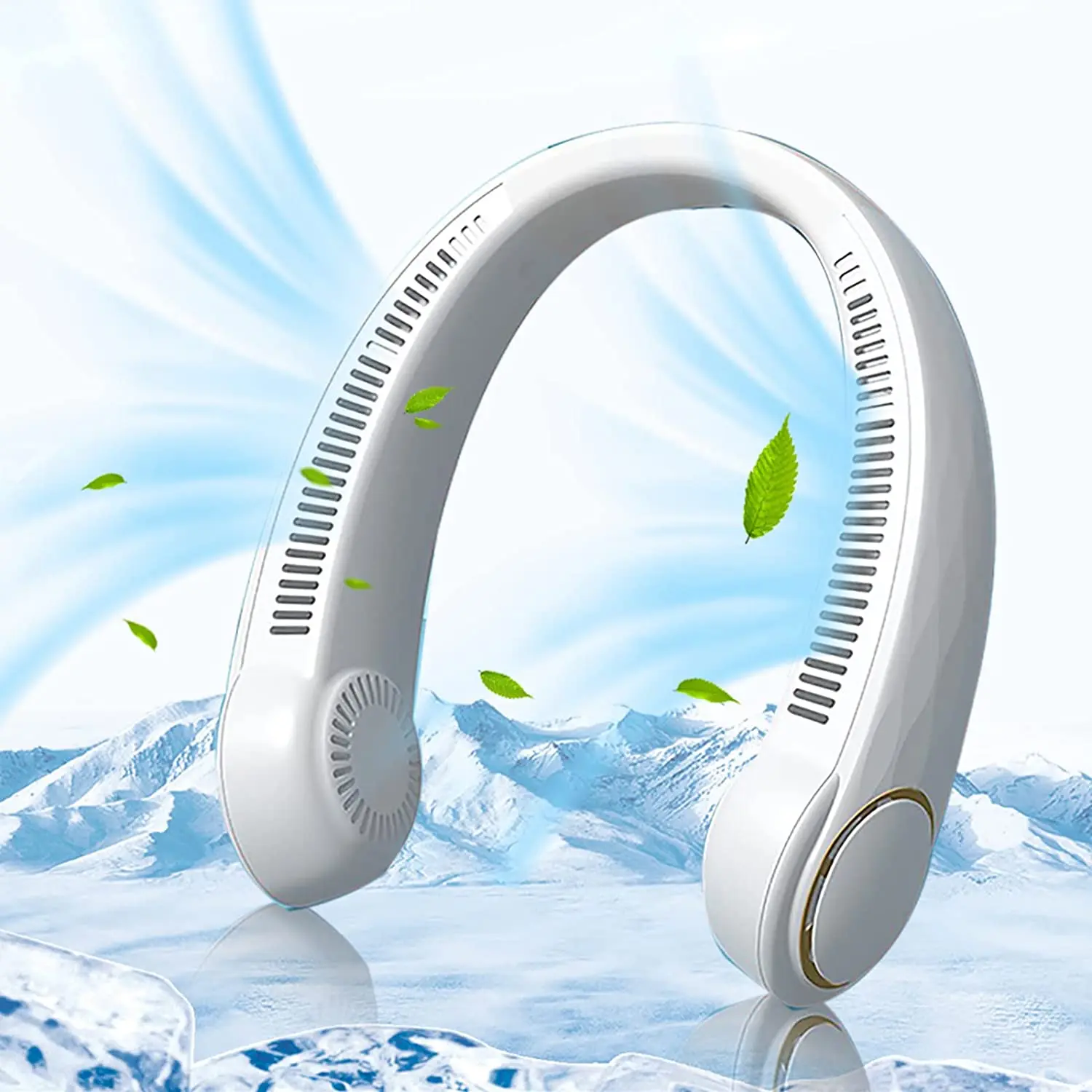 Portable Bladeless Neck Fan Cooling Office Personal Hands Free Rechargeable Electric Hanging Neck Fan