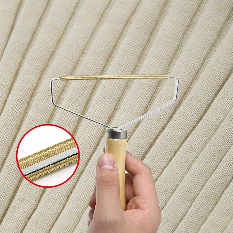 K & B wholesale Double Side wooden handle Fluff Lint Remover Fabric Shaver