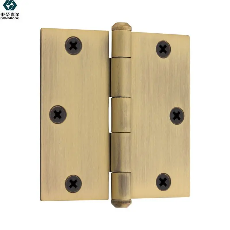 25 лет OEM 3,5 дюйма x 3,5 дюйма цельные латунные квадратные Угловые плоские подшипники врезные дверные петли