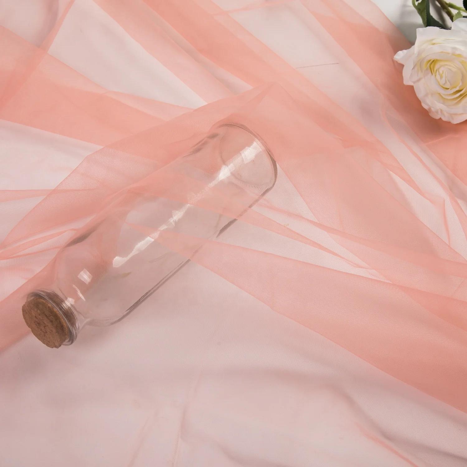 Wholesale 20D Nylon Tulle Knitting Plain Illusion Tulle Fabrics For Bridal Gown Dress