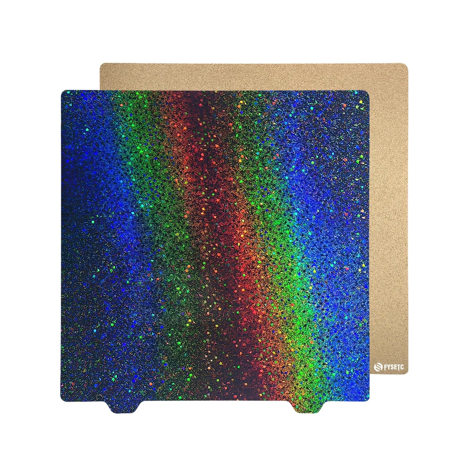 FYSETC  Rainbow PEY and Textured PEI Build Plate Double Side Printing Steel Sheet For PRUSA MK4 MK52 Bambu P1P/X1 VORON 3D Print