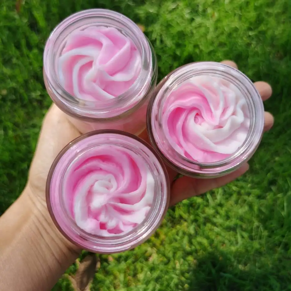 Custom Private Label Wholesale Mini Vegan Deep Moisturizing Organic Raw Shea Whipped Rainbow Body Butter