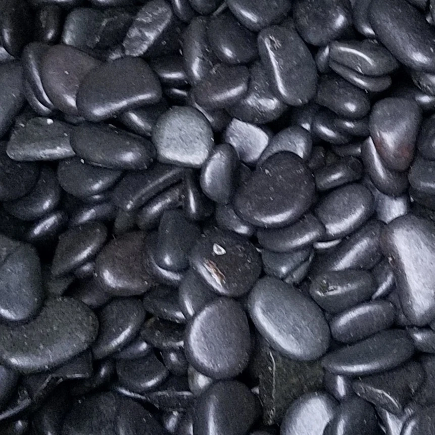 natural  garden decoration black river pebbles