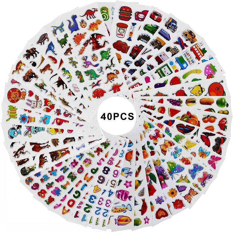 
Whosale Variety Sheets 3D Puffy Children Stickers for Kids for Rewarding Gifts Scrapbooking 