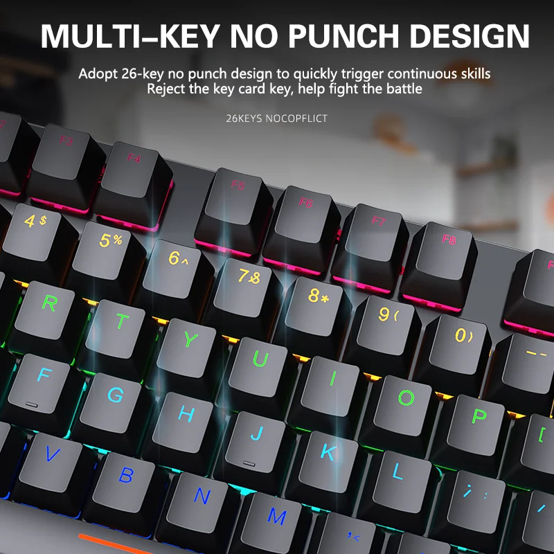87key wired keyboard 87% layout multilingual keycap OEM wholesale keyboard