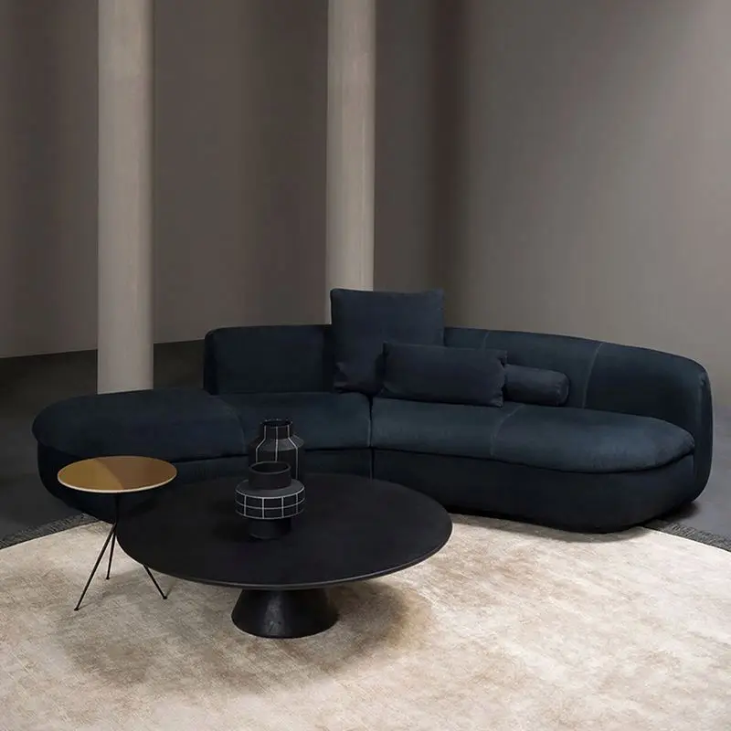 Italian Minimalist Curved Corner Custom Light Luxury Super Deep Seat Wide Combination Sofa