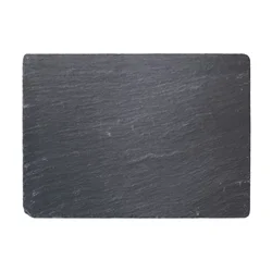 Rectangle Black Rock Plate Slab Round Natural Slate Dinner Plates Pasta Sushi Food Photography Props Serving Tray Cake Dishes pl