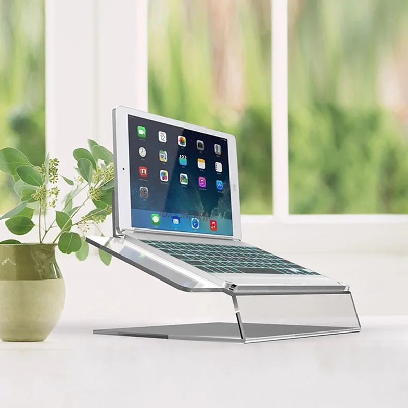 New acrylic computer display stand keyboard Flat acrylic transparent display stand for electronic digital exhibition hall