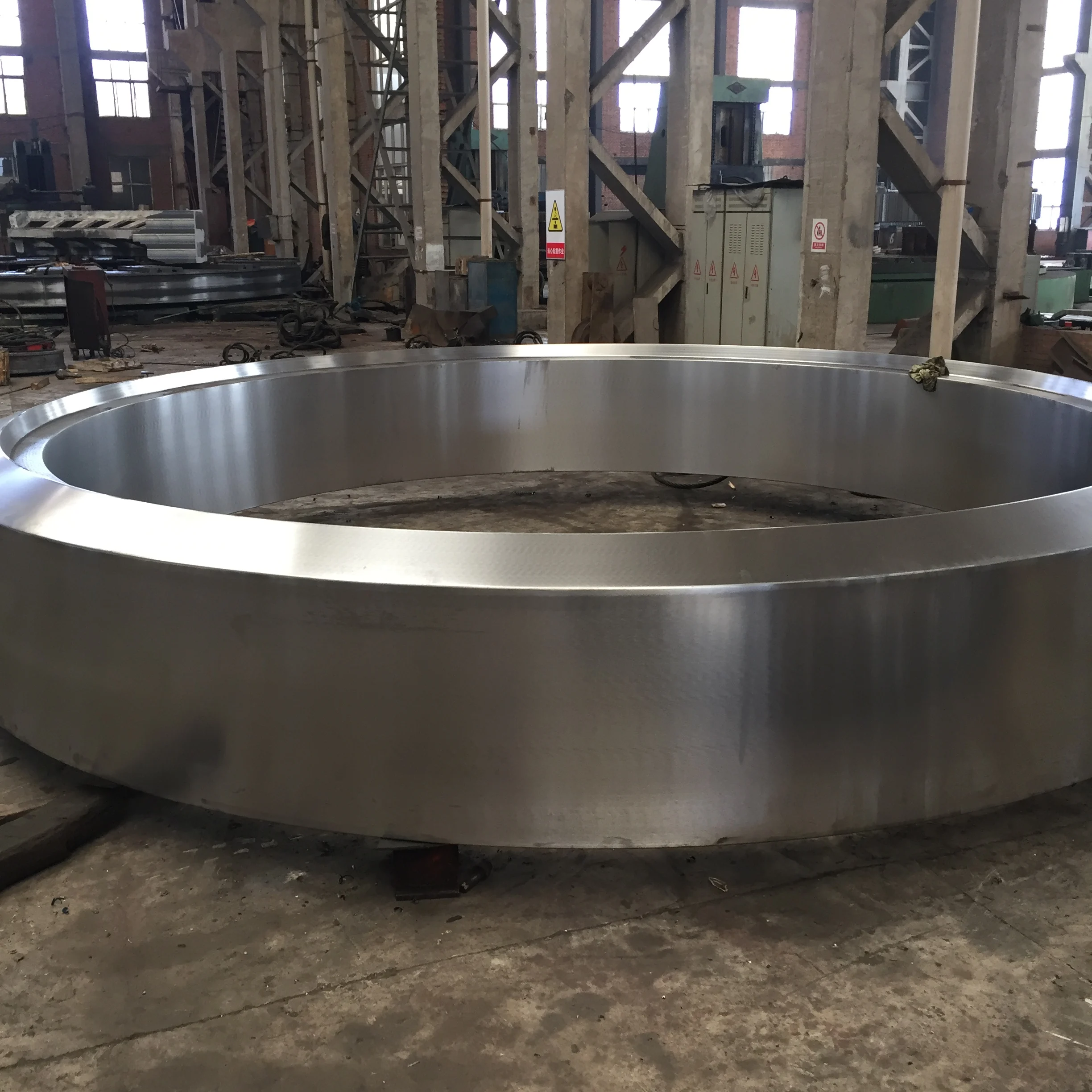 Heavy Duty Customized Cnc Lathe Machining Rotary Casting Steel Ball Mill Kiln Tyre Forging Ring Rolling