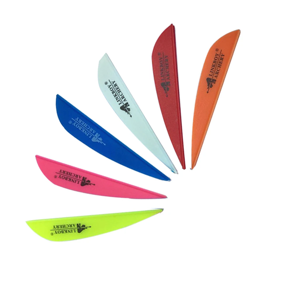 Linkboy Archery  Arrow Vanes 3Inch Plastic Fletching Feather for ID 6.2mm Shaft Compound Bow Hunting and Shooting