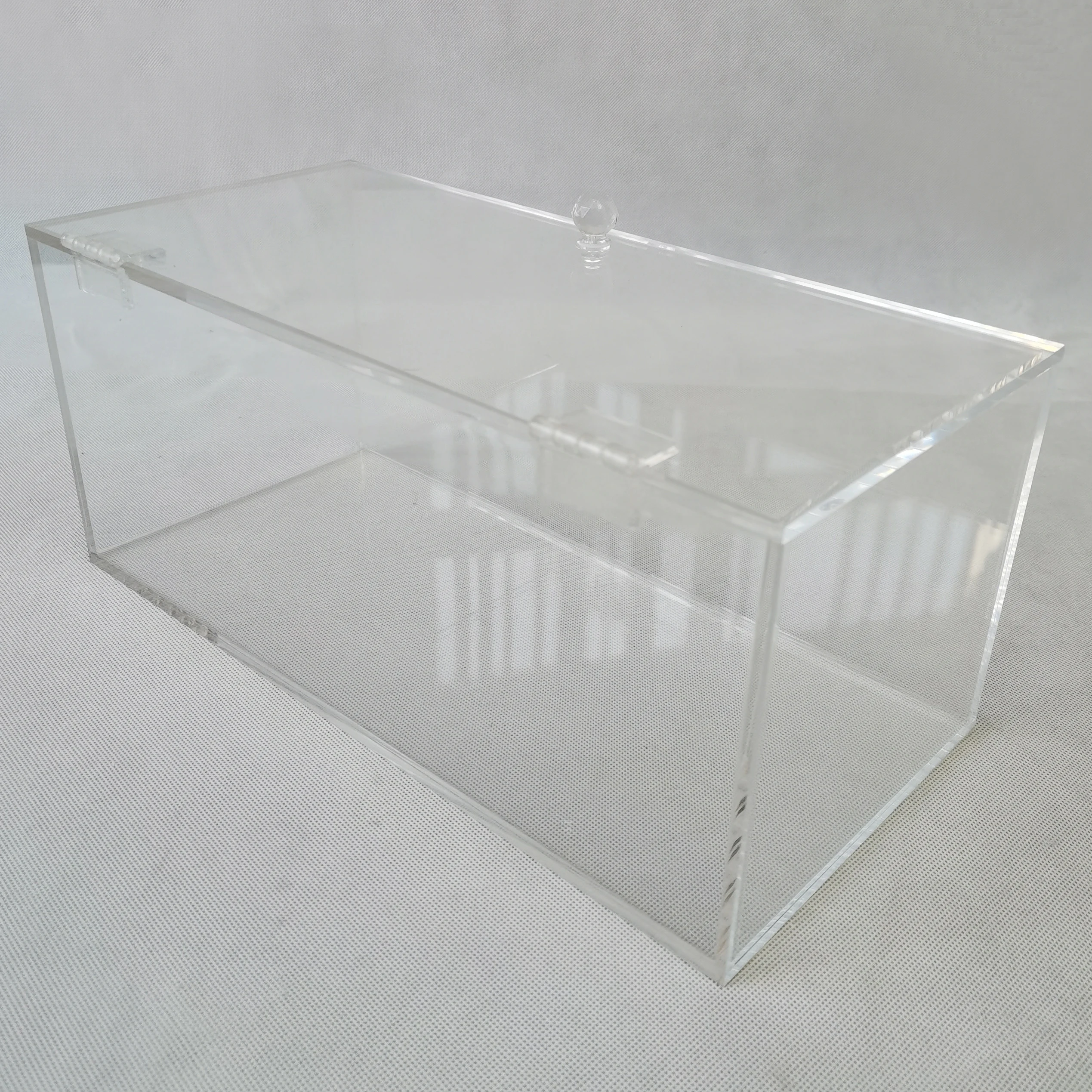 Highly Transparency Clear PMMA Toy Display Boxes Acrylic Lucite Storage Box with Diamond Handle