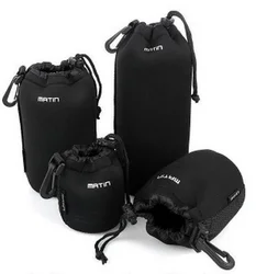high quality waterproof Neoprene different 4 size camera lens bag soft black travel  lens pouch bag for camera lens protection