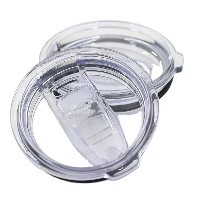 AS Push Spill-proof and Splash-proof Ice Tumbler Cup Lid Sealing Cover for Insulation Car Mug Transparent Color Tumbler Lid