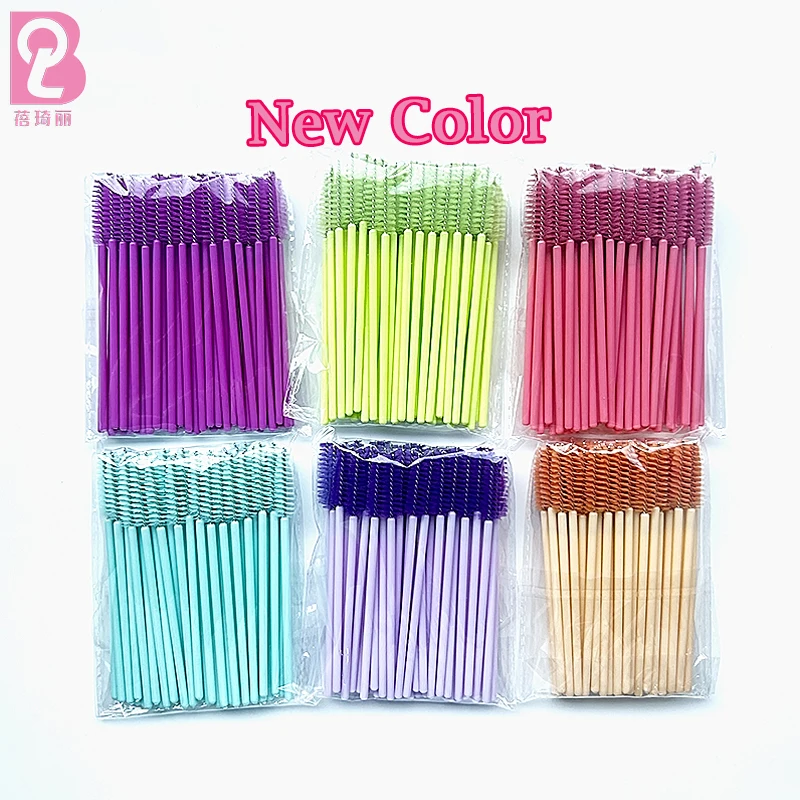 Beiqili 50PCS Disposable Eyelash Brush Spoolies Mascara Wands for Eye Lash Brush Eyebrow Cepillos Para Pestaas De Maquillaje