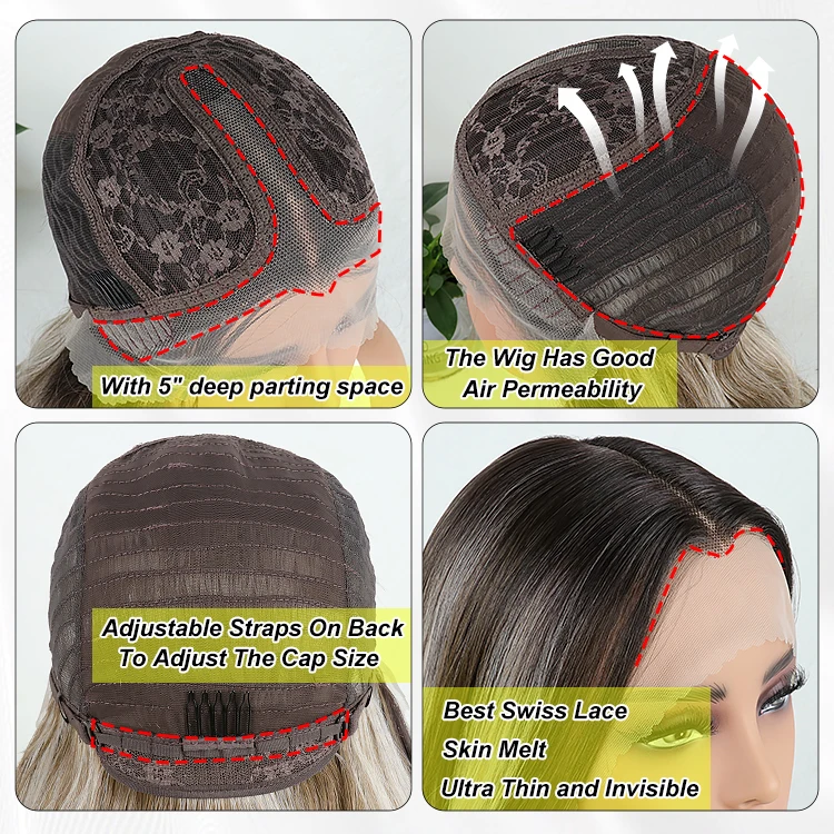 Wholesale Cheap High Heat Resistant Futura Fiber Deep Wave Synthetic Wig With Frontal Premium Luxury Synthetic Lace Front Wig