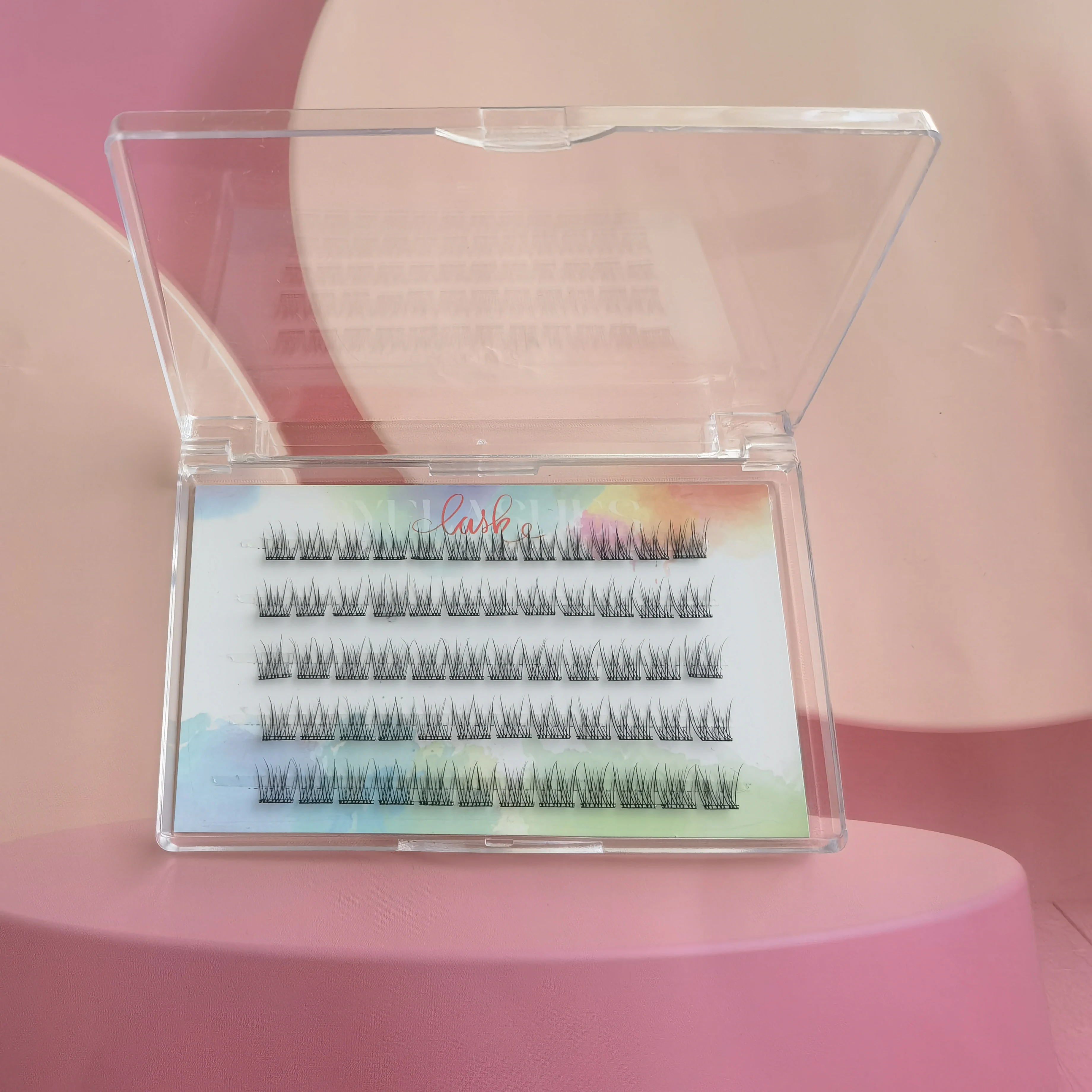 Press-On Diy Eyelashes Long Lasting Band Press on Segment Lash No Glue Needed Cluster Lashes Pre-Bond