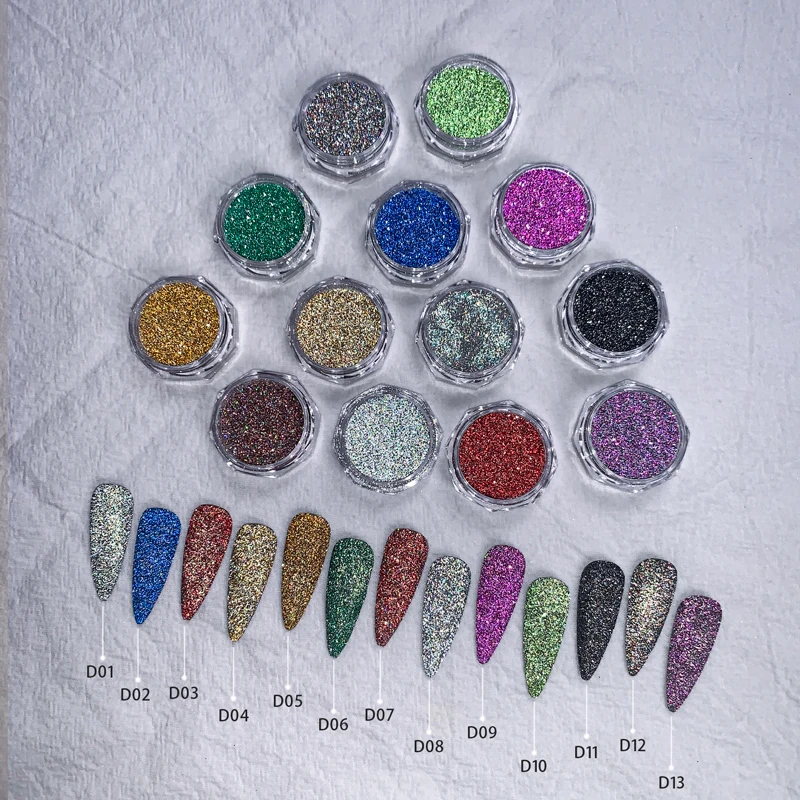Wholesale bulk reflective glitter powder solvent resistant glitters diamond powder nail glitter powder