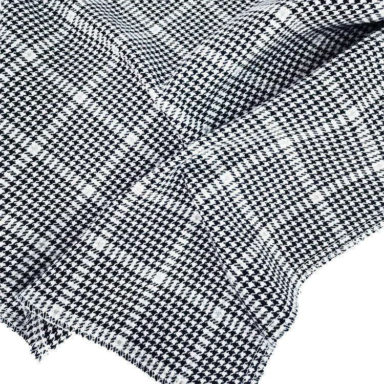 Warm and breathable brushed 3% wool and 97% cotton flannel fabric popular in 2024 for scarves dresses pillows