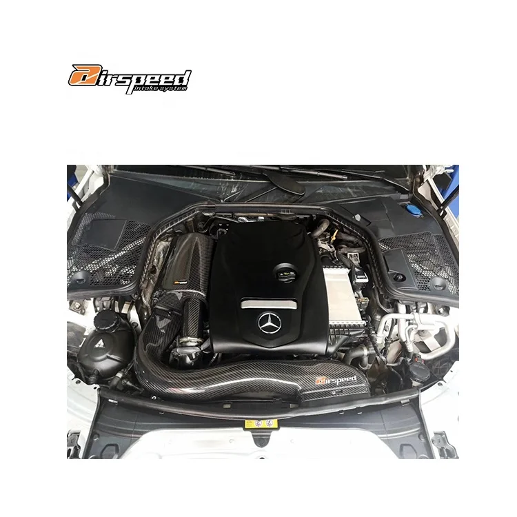 Airspeed Brand Automotive Parts & Accessories 100% Dry Carbon Fiber Cold Air Intake System For BENZ C,E W205(M274)GLC