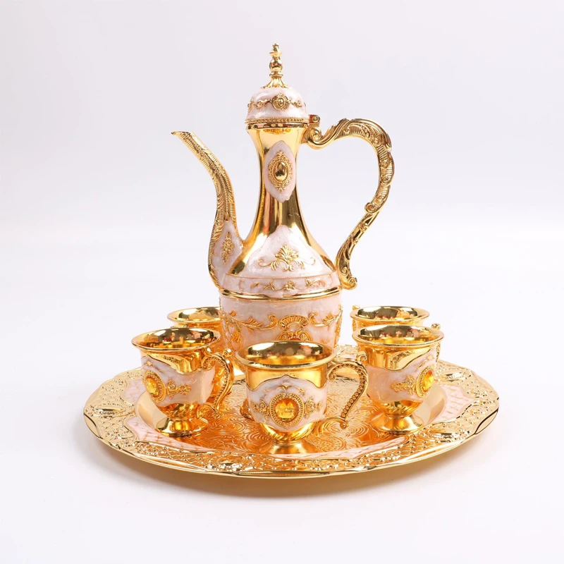 Nordic style Russian tall wine divider vintage court set wine glass alloy wine set
