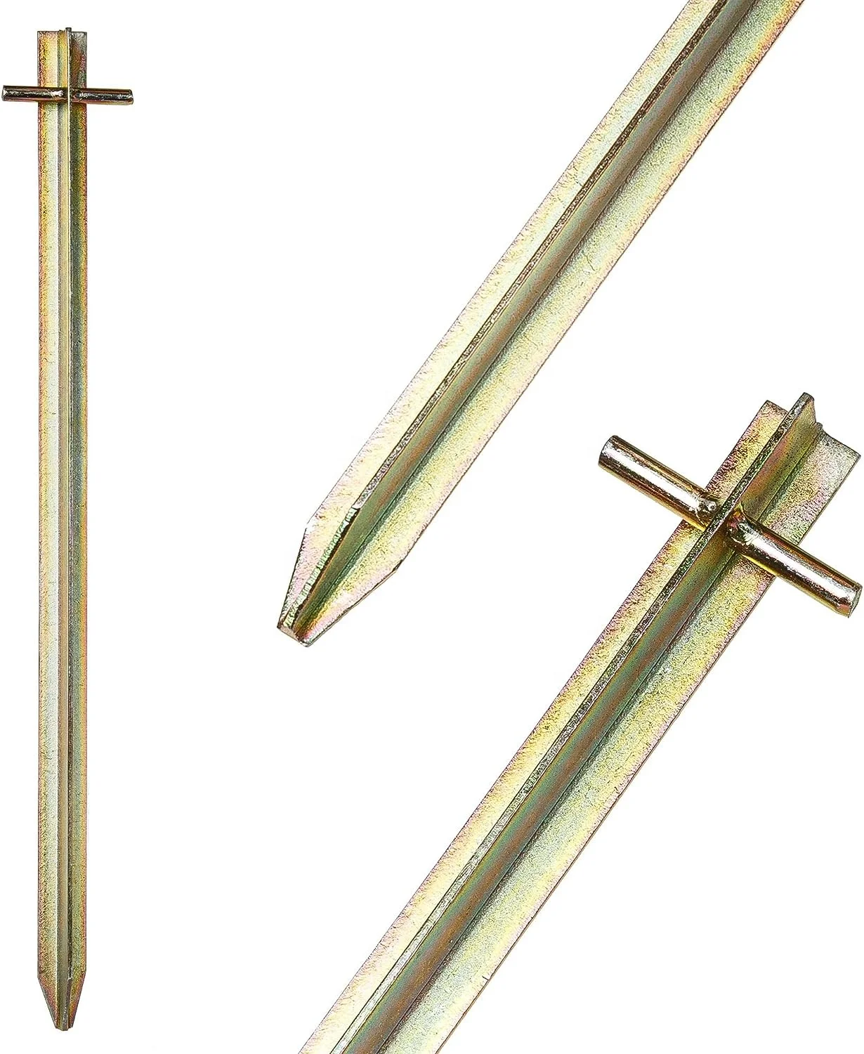 56878B# Steel Pegs T-Profile 400 x 25 mm Tent Pegs Hard Floors Tent Nails Camping Pegs Long Galvanized