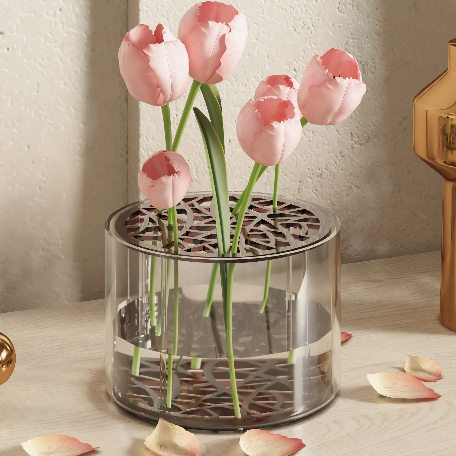 Customized OEM/ODM Clear Flower Vase Crystal Glass Flower Vase Decorative for Dinging Table Vase Flower Holder for Wedding Party