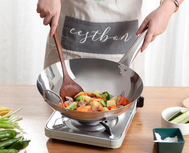 
XINCHU Stainless Steel Wok With Handle 
