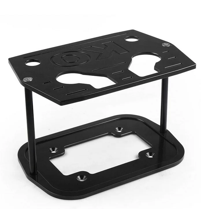 Battery Holder Stainless Steel Battery Tray Hold Down for Optima 34/78 Battery Red Yellow Top (Black)