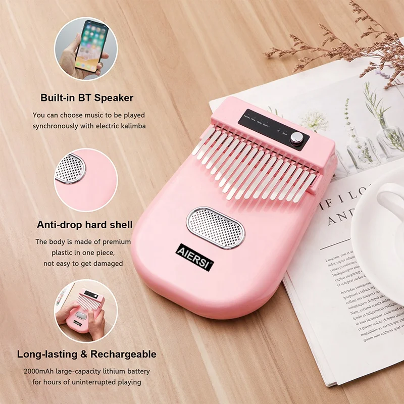 2022 new cute special thumb piano kalimba instrumento musical 17 keys electric pink kalimba kits very light kalimba