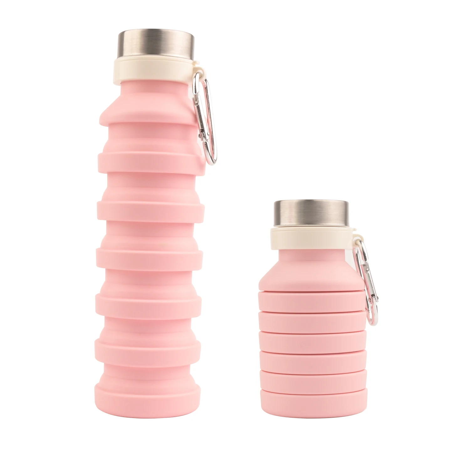 Secure Seal Technology Silicone Water Bottle Folding Traveling Bottle Portable Collapsible Water Bottle