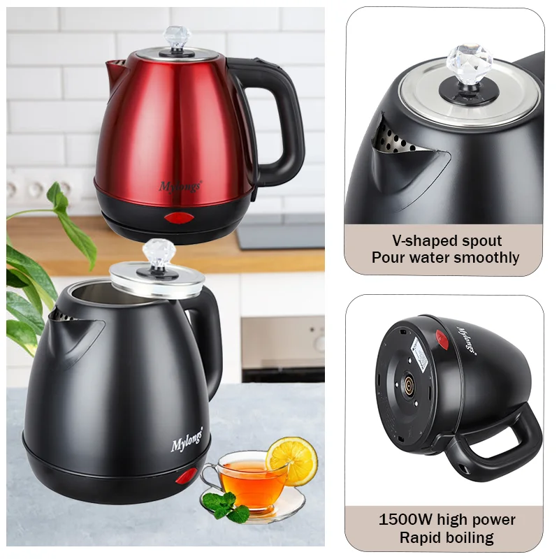 Professional real factory electric kettle production Mylongs MY-1722 paint spraying housing tea kettle pot electric kettle japan