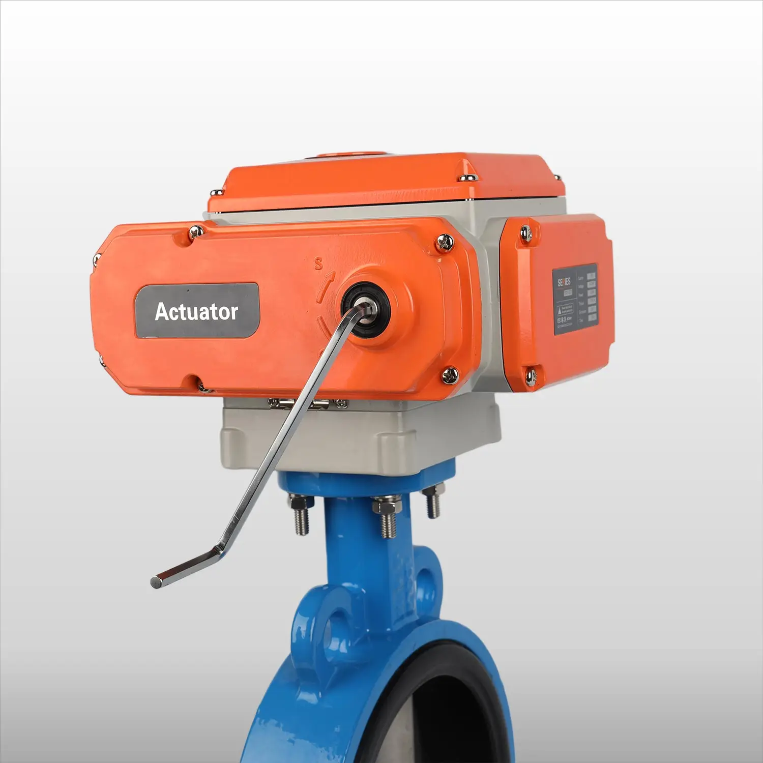 DN100 PN16 4 inch 12 Volt PTFE Lined Wafer Type Electric Actuator Butterfly Valve Cast Iron Motorized Butterfly Valve