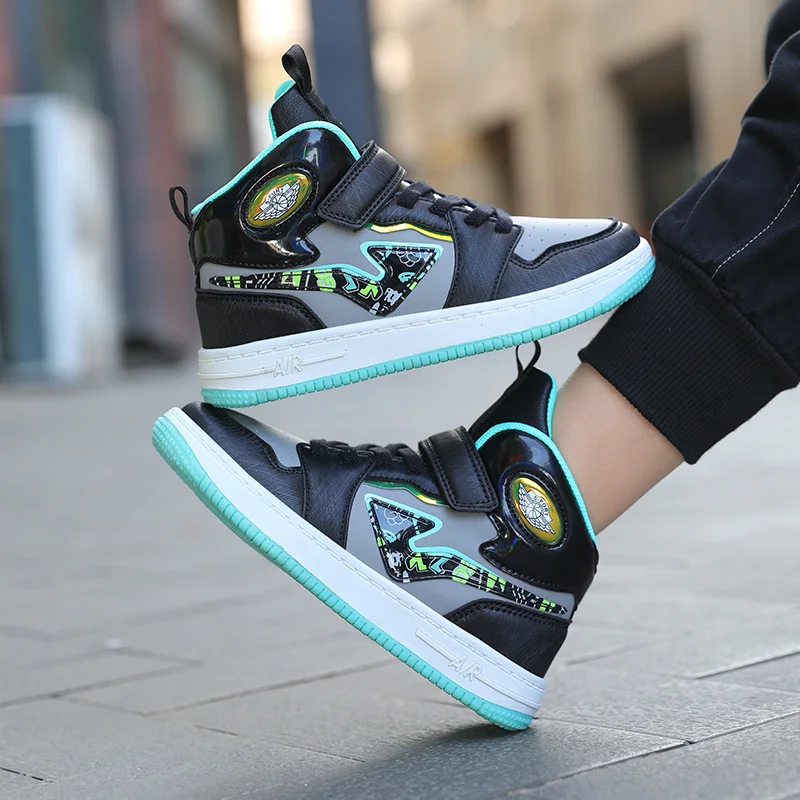 New Light Children Sport Shoes Fashion Boys Basketball Shoes Breathable Spring Autumn Kids Running Shoes Blue