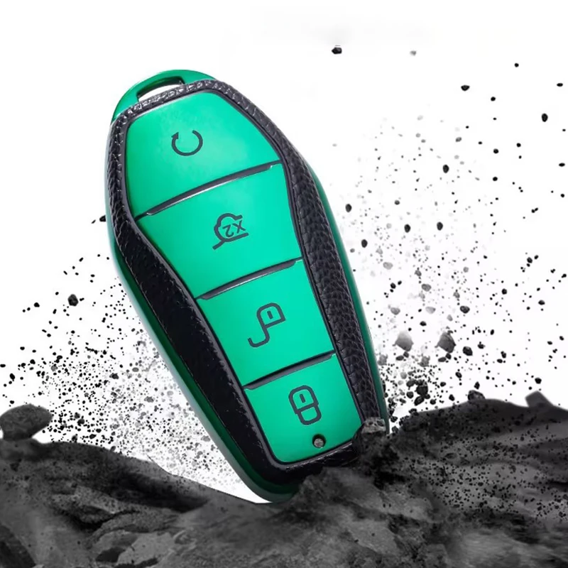 Car TPU Leather Car Key Case Cover for BYD Song Qin Han EV Tang DM 2018 - 2022 Shell Protector Fob Auto Accessories