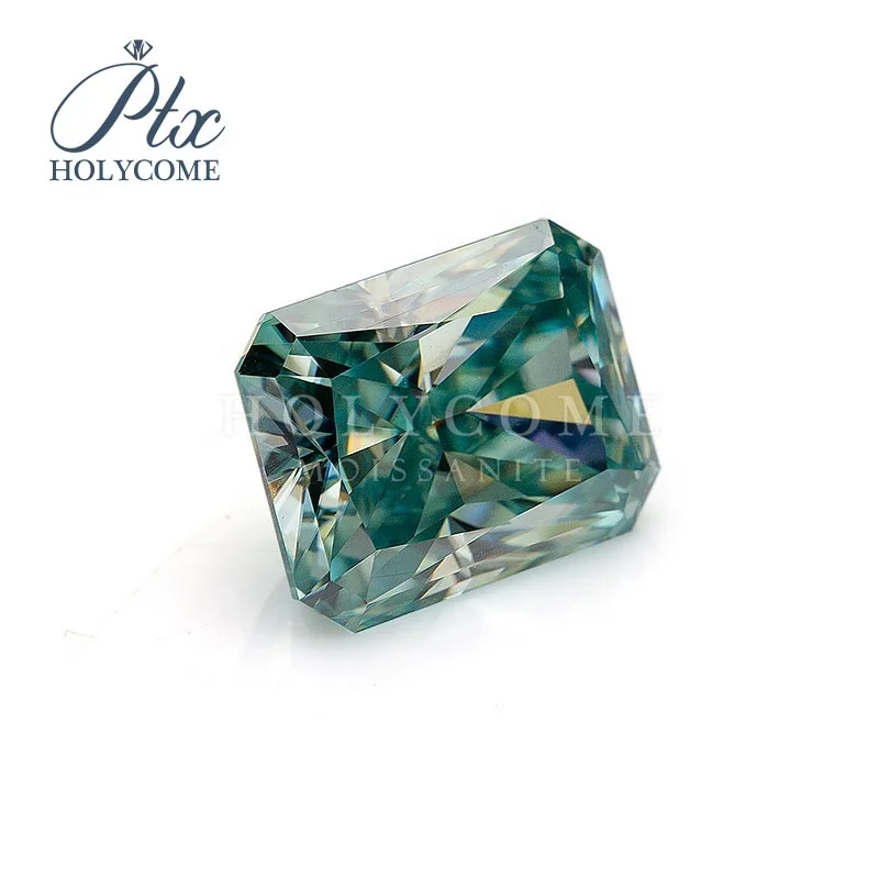 Holycome 3*5mm blue VVS1 Top Quality radiant Cut Loose Moissanite Gemstone Factory For Fine Jewelry Wholesale Price