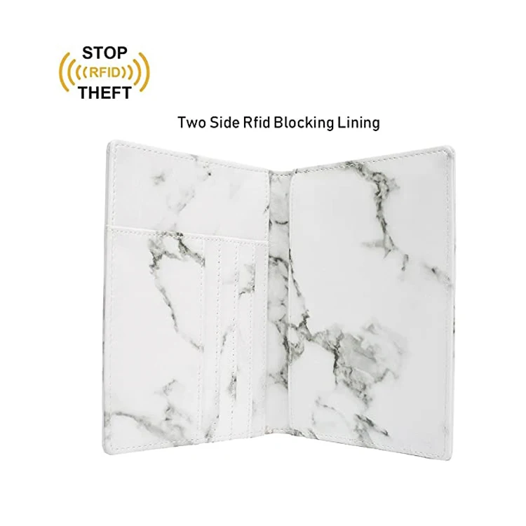 Рекламный подарок маленький белый мраморный чехол из искусственной кожи для визитных карточек и RFID-блокировка кожаный держатель паспорта