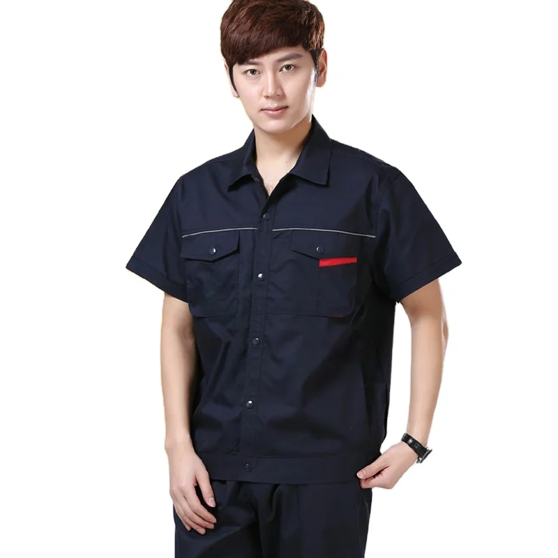 High quality summer short sleeve labor protection clothing cheap construction working clothes