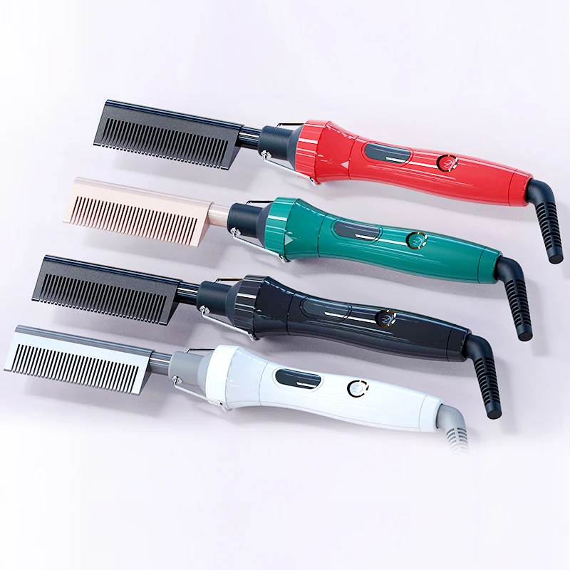  Блестящие Ярко волос инструменты украсила из hotcomb керамический утюжок для выпрямления гребень хит расчески набор с