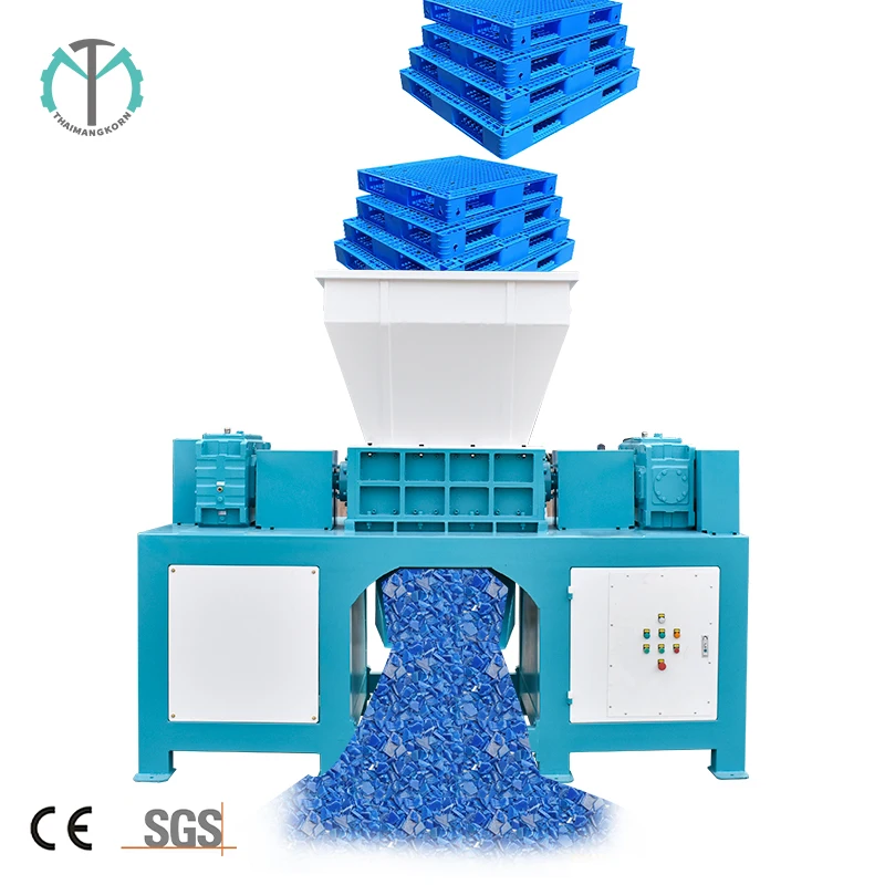 Used Car Motorcycle Tyre Plastic Recycling Machinery Waste Rubber Tires Crushing Double Shaft Shredder Machine For Sale