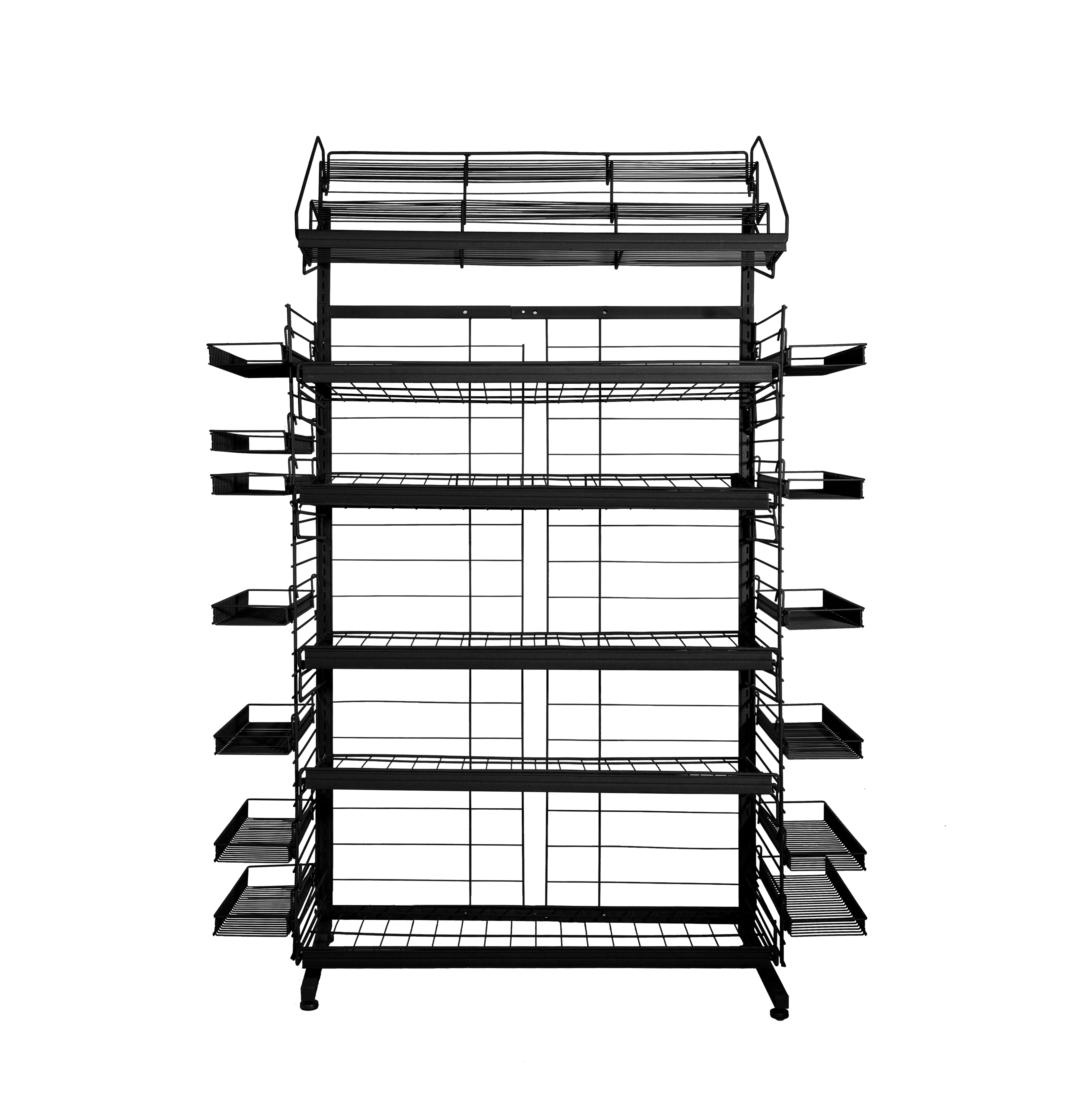Customizable Metal Tabletop Display Stand Candy Clip Snack Rack for Grocery Store Supermarket Shelves