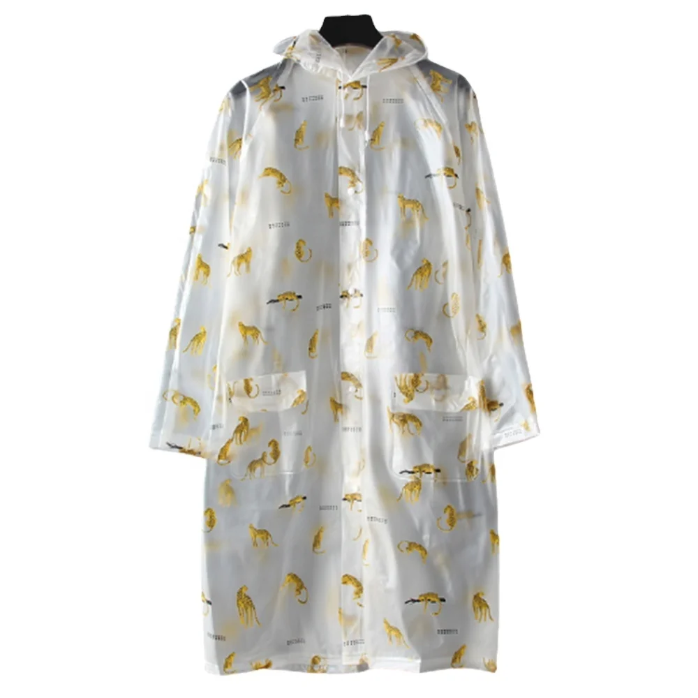 
Transparent customizable logo mass EVA poncho adult rain coat 