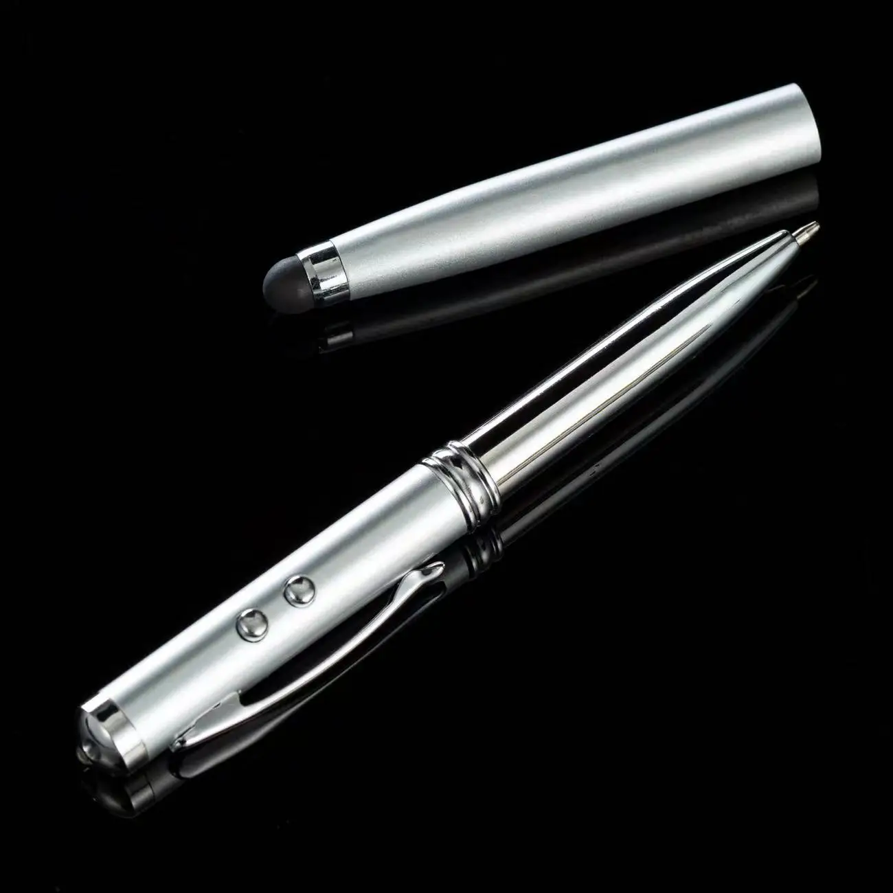 P4809 Custom Ballpoint Pen 4-in-1 Multi LED Light Touch Screen Tool Pen Laser  Office School Promotional Custom Ball Pen