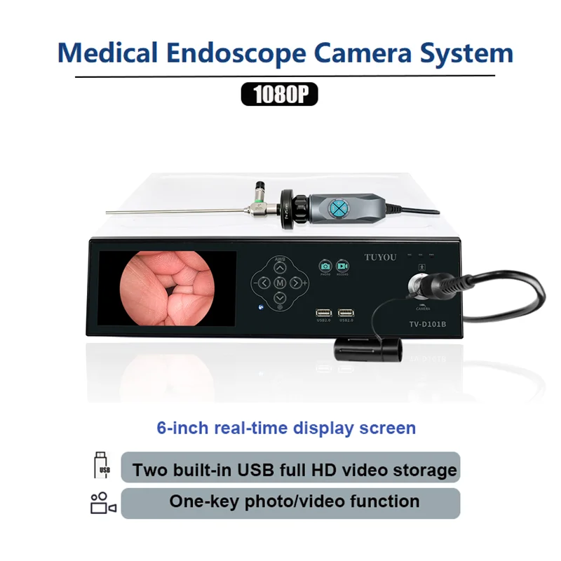 Hot Selling 1080P Full HD Endoscope Camera Video Recorder with 6-Inch Display Screen
