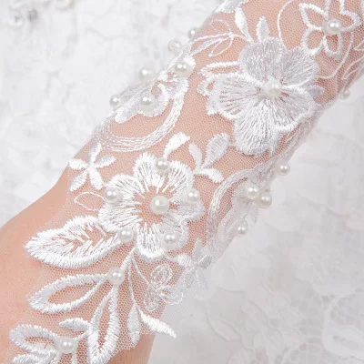 Summer New White Wedding Gloves Wedding Gloves Short Paragraph Long Lace Gloves