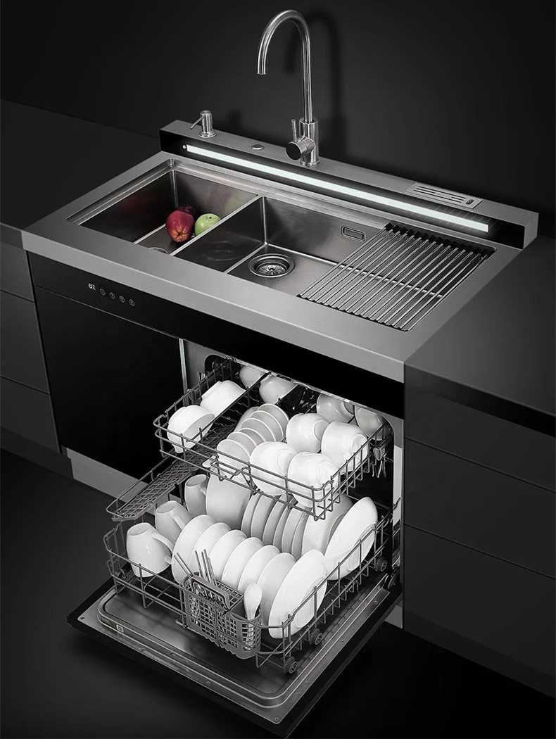 High efficiency Stainless Steel Kitchen Dish Washers China Factory Dishwasher Machine Double-sided sink Dishwasher