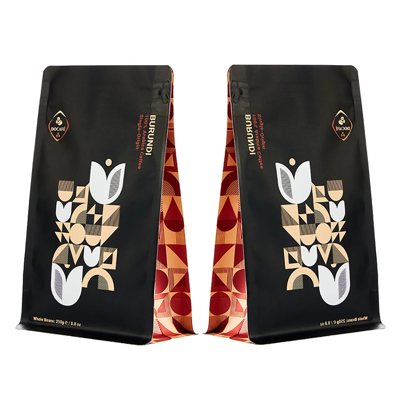 Eco Friendly 12Ounce 5Lbs 180Microns NY/PA/CPP Matte Finish Inventory Foil Good Standing Coffee Beans Flat Bottom Packaging Bags