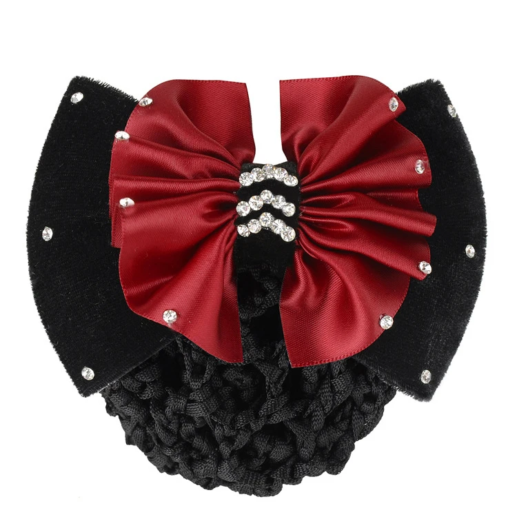 Wholesale Bank hotel hospital nurse job big butterfly head flower net pocket hair net professional job hair clip